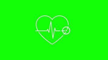 love or heart pop up icon Animation.Heart Beat Concept for valentine's day and mother's day. Love and feelings. loop animation with alpha channel, green screen. video