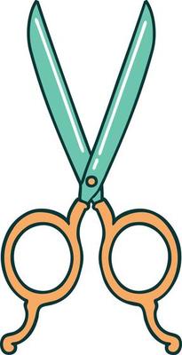 iconic tattoo style image of barber scissors