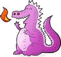 cartoon fire breathing dragon vector