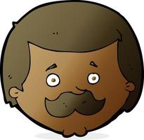 cartoon man with mustache vector