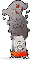 cartoon haunted grave vector