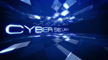 Cyber security 3D text Science technology cinematic tytle video