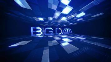 Big Data text Science 3D cinematic title background video