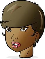 cartoon pretty female face vector