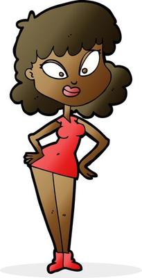 cartoon woman with hands on hips