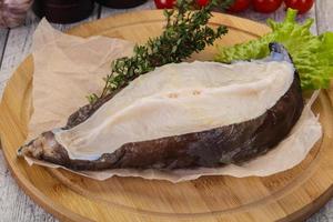 Raw wolffish steak photo