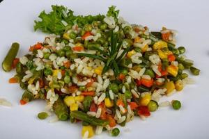 Mexican rice on the plate photo