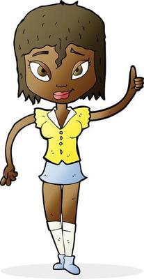 cartoon woman making point