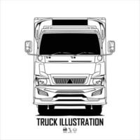 TRUCK ILLUSTRATION BLACK AND WHITE, READY FORMAT EPS 10 vector