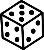 tattoo in black line style of a dice vector