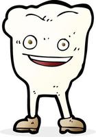 cartoon happy tooth character vector