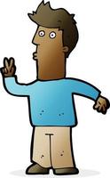 cartoon man signaling with hand vector