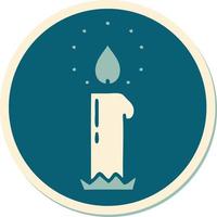 sticker of tattoo in traditional style of a candle vector