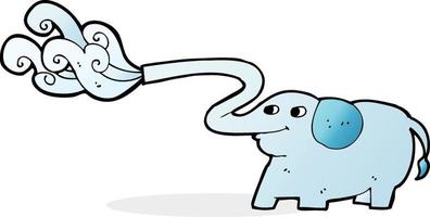 cartoon elephant squirting water vector