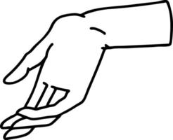 tattoo in black line style of a hand vector