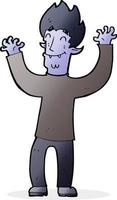 cartoon happy vampire man vector