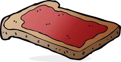 mermelada de dibujos animados en pan tostado vector