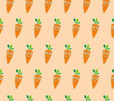Carrot with Face Colored Pattern Vector