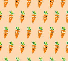 Carrot with Face Colored Pattern Vector