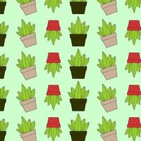 Cactus in Pot Pattern Vector