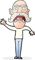 cartoon angry old man vector