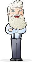 cartoon happy man with beard vector