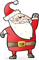 cartoon santa claus punching air vector