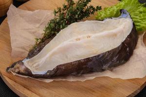 Raw wolffish steak photo