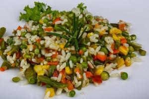 Mexican rice on the plate photo