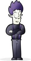 cartoon happy vampire man vector