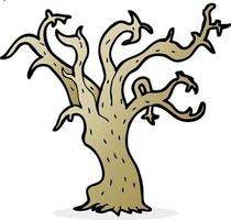 árbol de invierno de dibujos animados vector