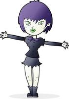 cartoon vampire girl vector