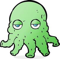 cara de calamar alienígena de dibujos animados vector