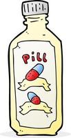 cartoon old bottle of pills vector