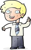 cartoon school boy with idea vector