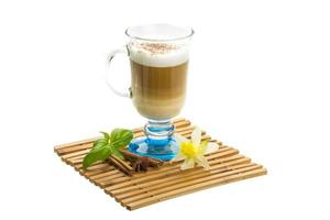 Coffee Late with Flower, mint, star-anise and cinnamon photo