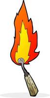 cartoon burning match vector