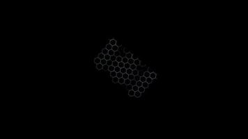 Super zoom de animación de alambre hexagonal al final, concepto de tecnología de seguridad de criptografía cuántica video