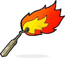 cartoon burning match vector