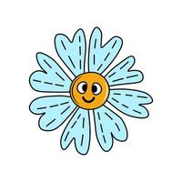 Funny smiley daisy vector illustration