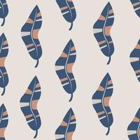 Neutral seamless pattern with abstract leaves vector