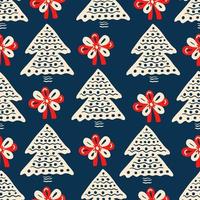 Colorful Christmas seamless pattern in doodle style vector