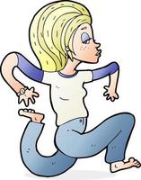 cartoon woman running vector