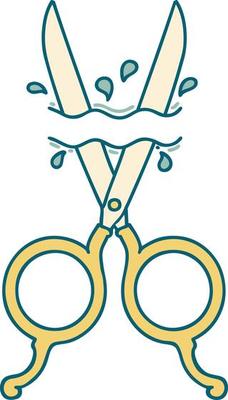 tattoo style icon of barber scissors