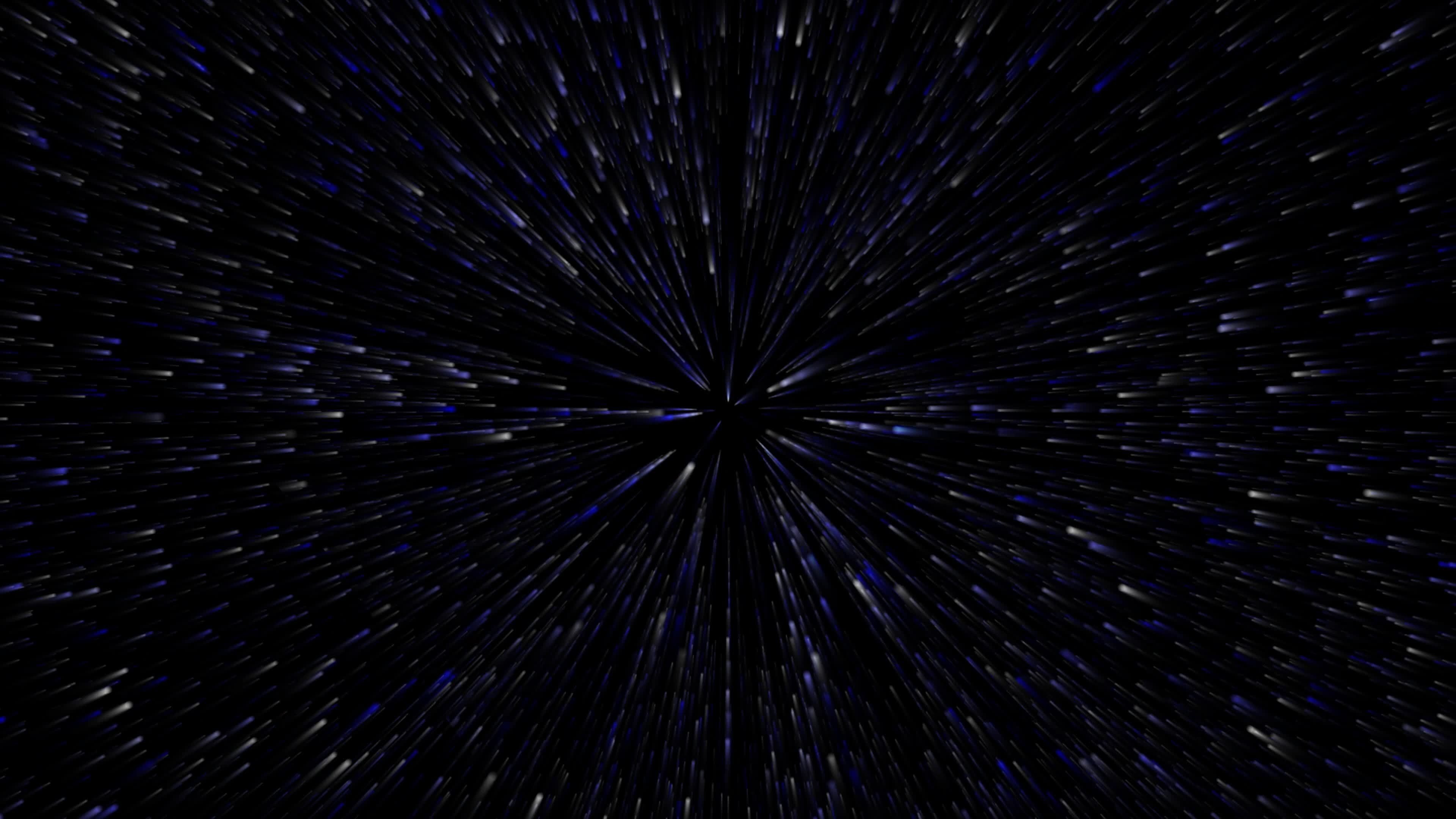 Abstract star burst animation million particle light fast move on space