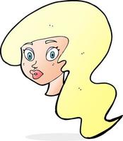 cartoon pretty female face vector