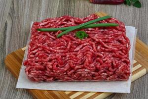 Minced beef meat photo