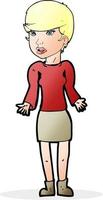 cartoon confused woman vector