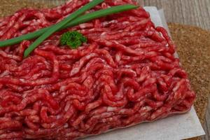 Minced beef meat photo