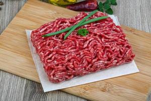 Minced beef meat photo